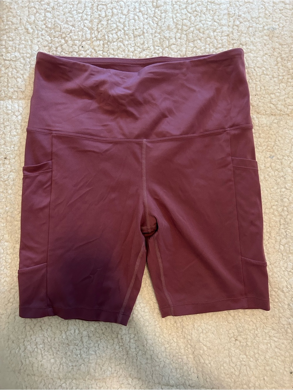 High-Waist Pink Women's Bike and Running Shorts with Side Pockets